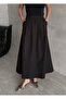 Black Yoda Pleated Long Skirt