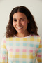 Colored Gingham Thermal T-Shirt - 2