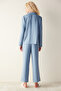Lucy Blue Shirt Trousers Blue Pajama Set - 6