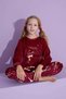 New Season Trend Model Velvet Mother/Daughter Pajamas Set 2776-Burgundy - 3