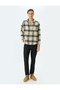 Long Sleeve Cotton Blended Pocket Detailed Plaid Print Shirt Jacket - 2