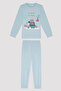 Unisex Sing LS Thermal Blue Pajama Set