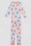 Girl's Big Dot Multicolored 2-Piece Pajama Set - 5
