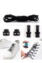 Black Smart Laces, No-Tie Elastic Rubber Shoelaces, Locking Round Laces (1 Pair)