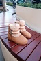 Tan Suede Double Belted Medium Size Children's Boots with Fur on the Outside and Fur on the Inside - 5