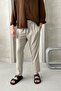 Men's Comfortable Fit Fabric Trousers with Elastic Waist