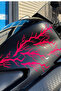 Neon Pink Lightning Lightning Sticker Sticker Set for Motor and Helmet (8 Pieces) - 2