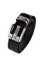Genuine Leather Black Men's Belt with Metal Buckle - 5