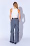 Gray Melange Poly Viscose Lycra Soft Textured Palazzo Cut Women's Trousers with Cargo Pockets Ek 100669234 - 6