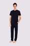 Men's Navy Blue 3-Piece Pajama Set - 2