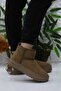 Saro Brown Comfortable Original Product Short Women's Boots with Faux Fur Inside