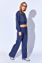 Loose Cut Luxury Thick Three Thread Soft Textured Women's Trousers |   Smoked Mkw 689375 -01