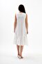 Crystal Linen Sleeveless Women's Loose Dress - Ecru - 8