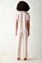 Dusty Pink Satin Shirt Trousers Pajama Set - 6