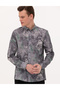 Gray Slim Fit Long Sleeve Shirt 50266599-Vr024 - 3