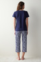 Kindness Navy Blue Capri Pajama Set - 4