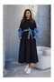Balloon Sleeve Jean Detailed Belted Dress - 3