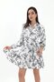 Viscose Dress with Flounce Skirt - Black