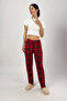 Red Black White Women's Soft Textured Pajama Bottoms Sweatpants Cotton - 2