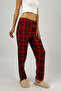 Red Black White Women's Soft Textured Pajama Bottoms Sweatpants Cotton - 6