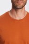 Unisex Slim Fit Slim Fit 100% Cotton Soft Textured Cinnamon Color Crew Neck T-Shirt - 4