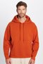 Unisex Oversize Wide Cut Cotton Soft Textured Basic Brick Color Hooded Sweatshirt