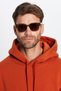 Unisex Oversize Wide Cut Cotton Soft Textured Basic Brick Color Hooded Sweatshirt - 3