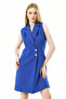 Lined Sleeveless Hürrem Long Jacket Dress | Ckt35288 Cobalt Blue