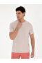 Beige Slim Fit Crew Neck T-Shirt 50288914-Vr011