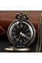 Bronze Emerald Green Antique Sun and Polar Star Figured Pocket Watch with Chain Sl8093 - 3