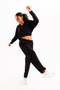 Crop Hooded Zippered Black Women's Sweatshirt - Atria - 6