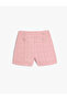 Pocket Detailed Elastic Waist Tweed Shorts