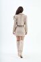 Double-Breasted Short Blazer Jacket with Lapel Pocket and Tassel Detail - Mink - 7