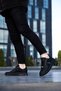 109 Black Color Black Sole Lace Up Casual Men's Sports Shoes - 4