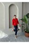 Red Belle Rose Buttoned Cardigan-4522 - 5