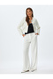 White Patterned Women's Jacket 5Wak50038Uw - 2
