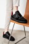 Suede Detailed Black Red Color Men's Casual Sneakers - 2
