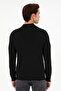 Men's Slim Fit Quarter Turtleneck Black Basic Knitwear Sweater 50298201-Vr046 - 5