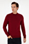 Men's Slim Fit Quarter Turtleneck Burgundy Basic Knitwear Sweater 50298201-Vr014 - 3