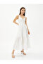 Long Scallop Dress Strap Sweetheart Collar