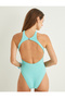 X Şahika Ercümen - Halter Neck Swimsuit with Textured Back Window Detail - 6