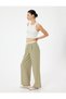 Wide Leg Trousers Viscose Fabric with Pockets and Tie Waist - 2