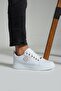 Stitched White Color Casual Men's Sneakers