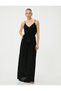 Viscose Long Dress with Straps, Tie Waist and Tassels