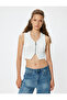Crop Top Polo Neck Zipper Detailed Sleeveless Slim Fit - 3
