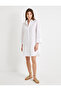Long Tunic Floral Embroidered Buttoned Shirt Collar - 3