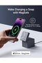 3-in-1 Cube with MagSafe Charging Station, 15W Fast Charging For Apple Devices, Gray - 6