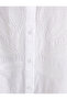 Long Tunic Floral Embroidered Buttoned Shirt Collar - 6