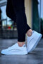 Women's White Lace-Up Orthopedic Silvery Comfortable Lightweight Sneaker Stylish Daily Walking Sneakers - 2