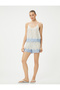 Strappy Pajama Top with Floral Embroidery and U-Neck - 2